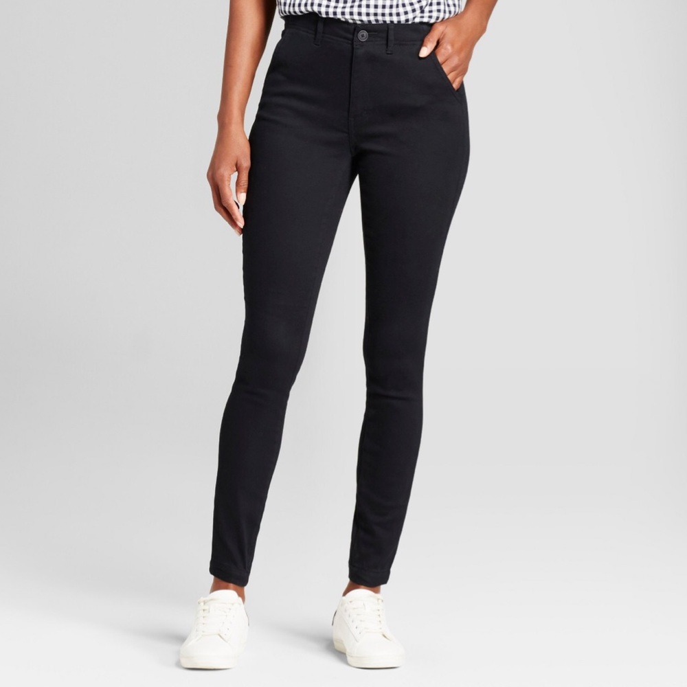 Black Skinny Chino Dress Pants A New Day Size 2